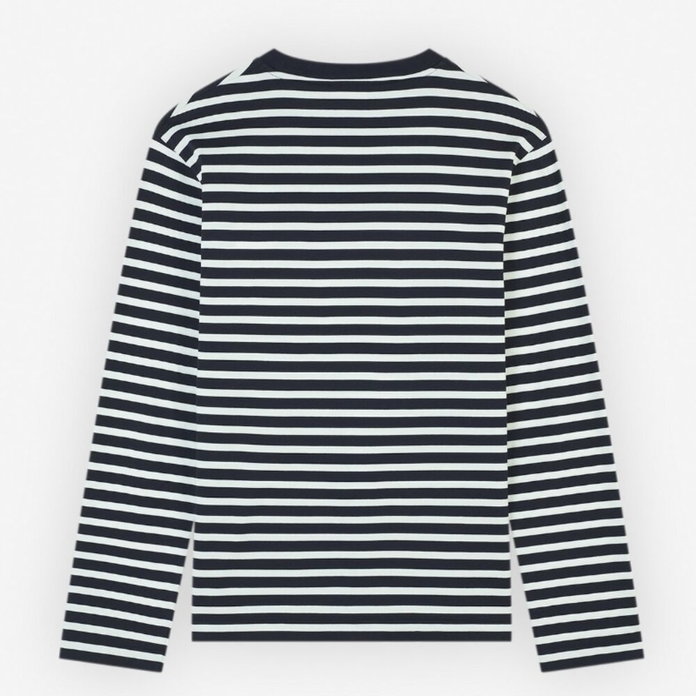 NWT - Maison Kitsune fox head marine stripe t-shirt - Navy🦊⚓ - Picture 2 of 4